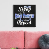 Eat Sleep Shoot Content Herhaal Canvas Afdruk (Insitu (Woonkamer))