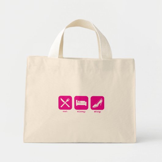 Eat Sleep Shop Mini Tote Bag (Voorkant)