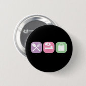 Eat Sleep Shop Ronde Button 5,7 Cm (Voorkant /achterkant)