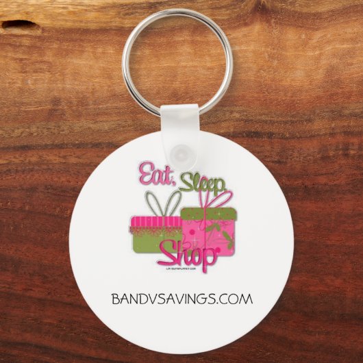 Eat Sleep Shop Sleutelhanger (Voorkant)