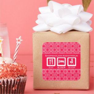 Eat Sleep Shop Vierkante Sticker