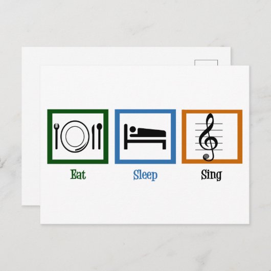 Eat Sleep Sing Briefkaart (Voorkant / Achterkant)