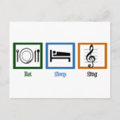 Eat Sleep Sing Briefkaart (Voorkant)