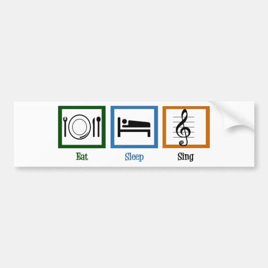 Eat Sleep Sing Bumpersticker (Voorkant)