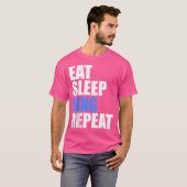Eat Sleep Sing Herhaal Koor Band Zanger Open T-shirt (Voorkant volledig)