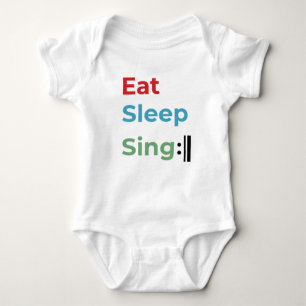 Eat Sleep Sing Herhaal Music-Baby-badpak Romper
