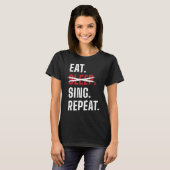 Eat Sleep Sing Herhalen Opera Singer T-shirt (Voorkant volledig)