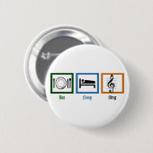 Eat Sleep Sing Ronde Button 5,7 Cm (Voorkant /achterkant)