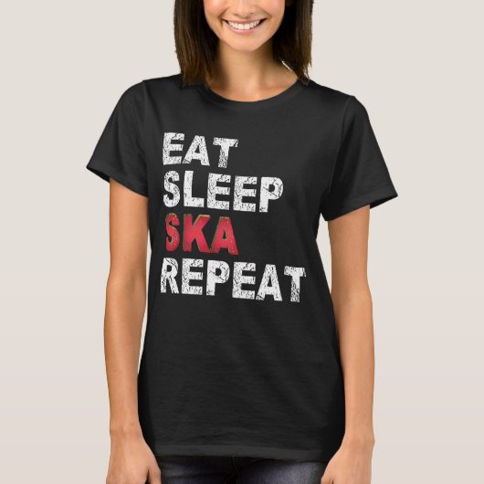 Eat Sleep Ska Herhalen T-shirt (Voorkant)
