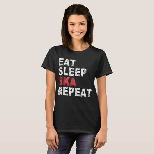 Eat Sleep Ska Herhalen T-shirt (Voorkant volledig)