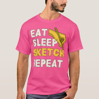 Eat Sleep Sketch Herhaal Anime Otaku Gift Sketchin T-shirt