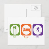Eat Sleep Ski Briefkaart (Voorkant / Achterkant)