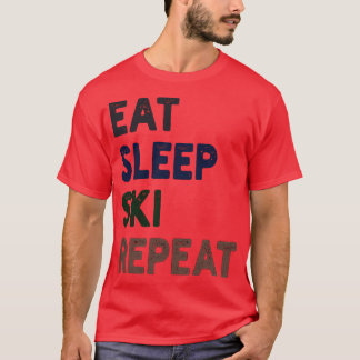 Eat Sleep Ski Herhaal 1 T-shirt