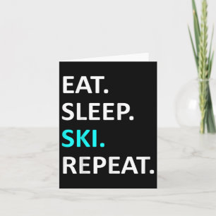 Eat Sleep Ski Herhaal Funny Ski Lover Humor Kaart