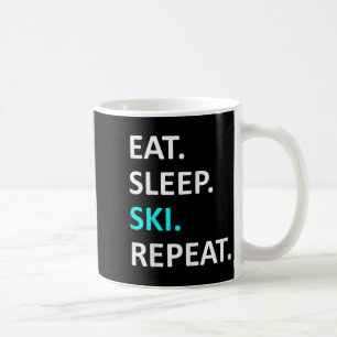 Eat Sleep Ski Herhaal Funny Ski Lover Humor Koffiemok