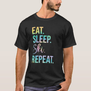 Eat Sleep Ski Herhaal Ski Vacation Skier Skiing Li T-shirt
