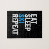 Eat Sleep Ski Herhaalskistoets Legpuzzel (Horizontaal)