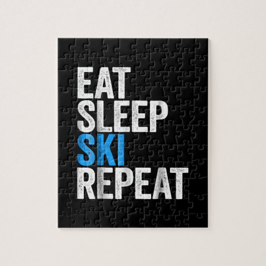 Eat Sleep Ski Herhaalskistoets Legpuzzel (Verticaal)