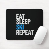 Eat Sleep Ski Herhaalskistoets Muismat (Met muis)