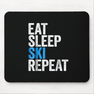 Eat Sleep Ski Herhaalskistoets Muismat