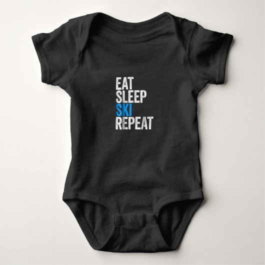 Eat Sleep Ski Herhaalskistoets Romper (Voorkant)