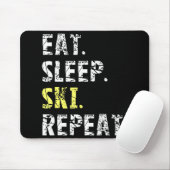 Eat Sleep Ski Herhalen - Fun Skiing Gift Muismat (Met muis)
