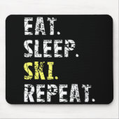 Eat Sleep Ski Herhalen - Fun Skiing Gift Muismat (Voorkant)