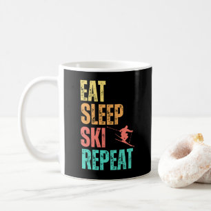 Eat Sleep Ski Herhalen Koffiemok