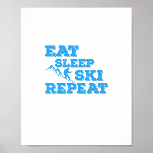 Eat Sleep Ski Herhalen Poster (Voorkant)