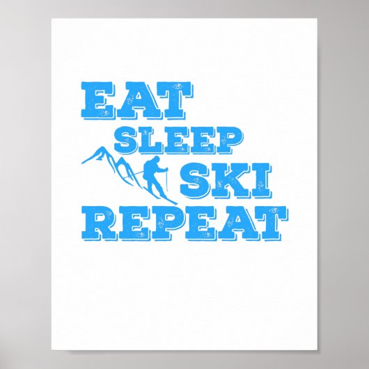 Eat Sleep Ski Herhalen Poster (Voorkant)