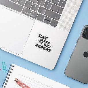 Eat Sleep Ski Herhalen Sticker