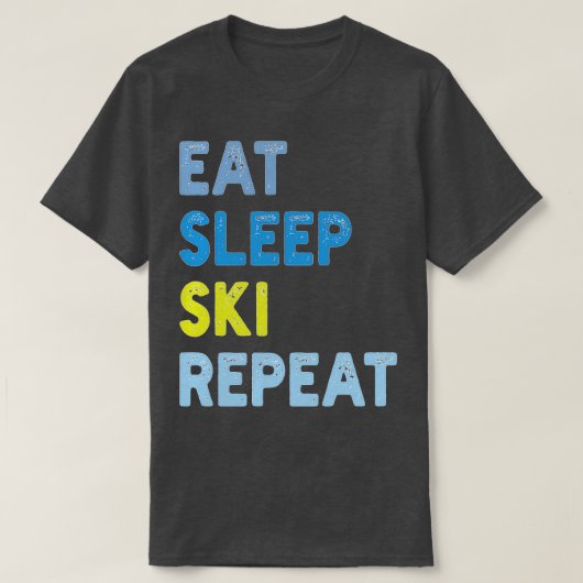 Eat Sleep Ski Herhalen T-shirt (Design voorkant)