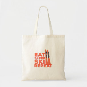 Eat Sleep Ski Herhalen Tote Bag