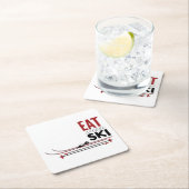 Eat Sleep Ski Kartonnen Onderzetters (Insitu)