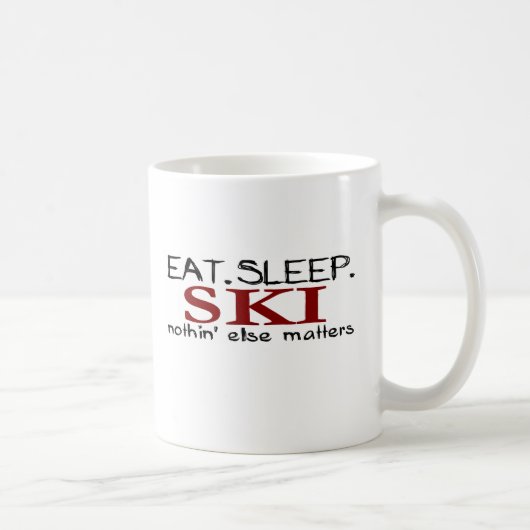 Eat Sleep Ski Koffiemok (Rechts)