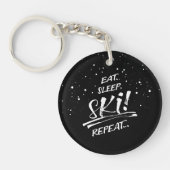 Eat Sleep Ski Repeat Acrylic Keychain (Voorkant)