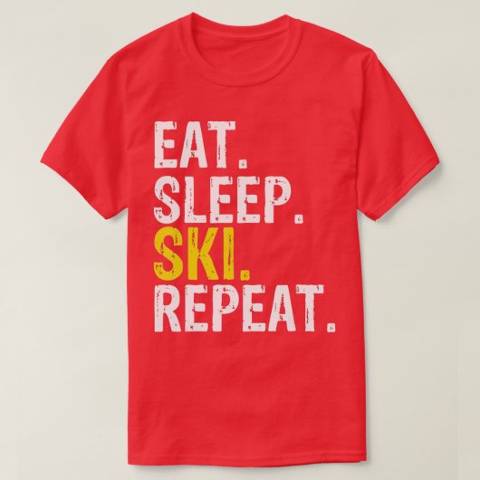 Eat Sleep Ski Repeat Gift Skiing  T-shirt (Design voorkant)