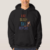 Eat Sleep Ski Repeat Ski Hoodie (Voorkant)
