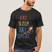 Eat Sleep Ski Repeat Ski T-shirt (Voorkant)