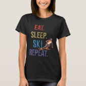 Eat Sleep Ski Repeat Ski T-shirt (Voorkant)