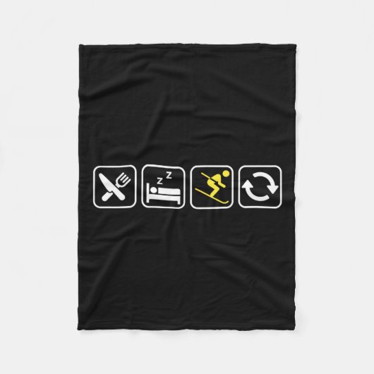 Eat Sleep Ski Repeat _ Skiing Lovers _ Skiers _ Wi Fleece Deken (Voorkant)