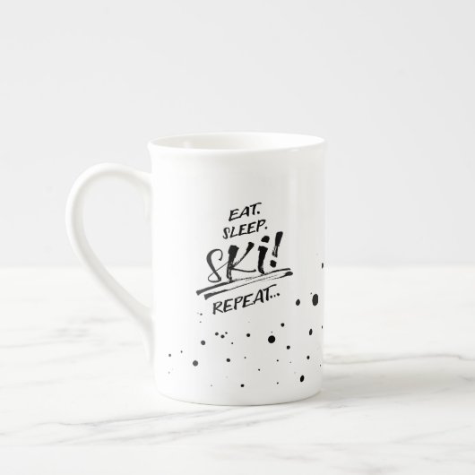 Eat Sleep Ski Repeat - Specialty Mug Porselein Kop (Links)