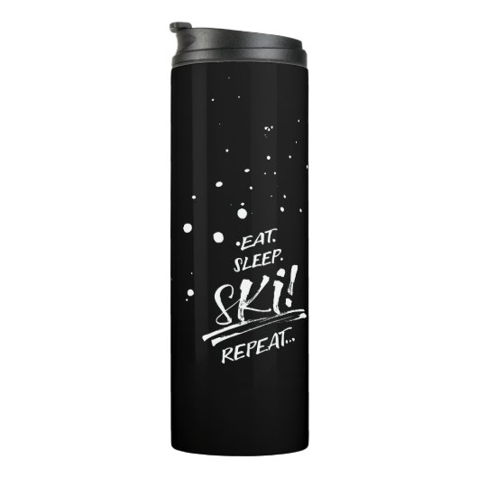 Eat Sleep Ski Repeat Thermal Tumbler Thermosbeker (Geroteerd rechts)