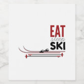 Eat Sleep Ski Wijn Etiket (Enkel label)