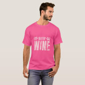 Eat Sleep Ski Wine Design T-shirt (Voorkant volledig)