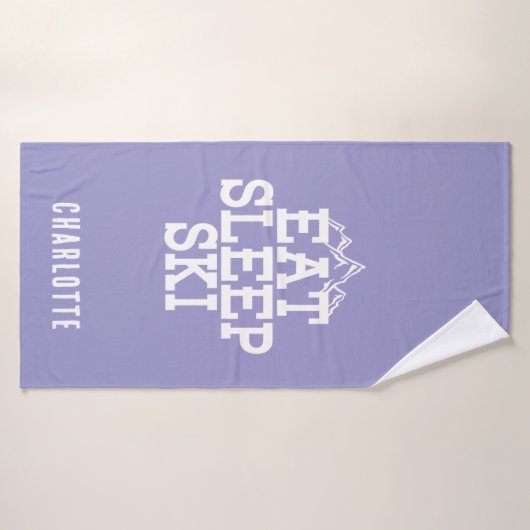 Eat Sleep Ski Wintersport Nieuwigheid Badhanddoek (Badhanddoek)