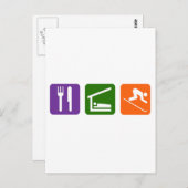 Eat Sleep Skiing Briefkaart (Voorkant / Achterkant)