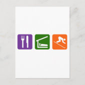 Eat Sleep Skiing Briefkaart (Voorkant)