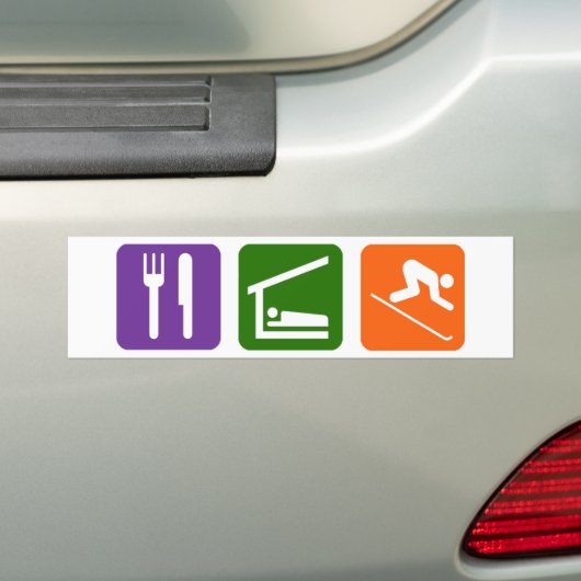 Eat Sleep Skiing Bumpersticker (Op auto)