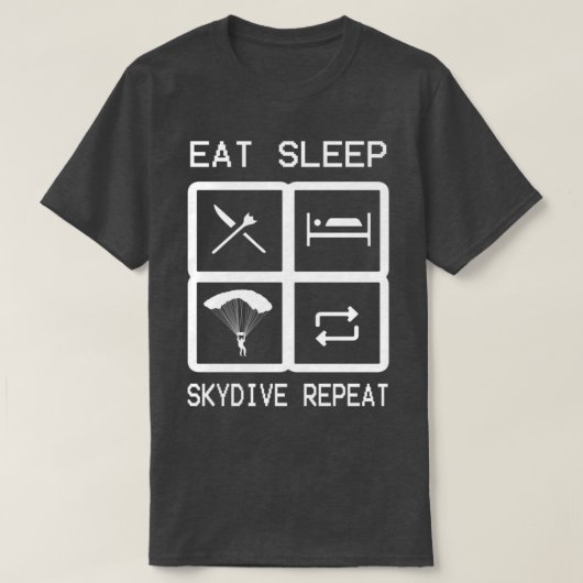 Eat Sleep Skydive Herhaal Funny Skydiving 1 T-shirt (Design voorkant)